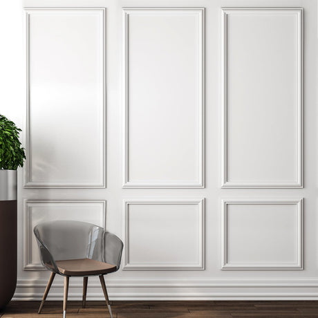 Pangda 3 Set Peel and Stick Wall Molding Kit, Premade Accent Molding Wainscoting Panel for Interior Wall Moulding Decor, Ready to Assemble Wainscoting Accent Panel (54 x 24 in) Pangda