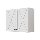 FIMELLO 30’’ Laundry Room Cabinets, Laundry Wall Cabinet Storage, Barn Door Kitchen Wall Cabinets with Doors and Shelves, Wall Mounted Cabinet for Laundry Room, Kitchen, Dinning Room, Bathroom, White FIMELLO