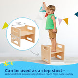 OOOK Montessori Weaning Table and Chair Set,Kids Activity Table and Chair Set with Fence for Read, Play Toys, Snack Time,Step Stool,1-3 Year Old Kids Montessori Furniture OOOK