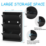 Wodeer Shoe Cabinet with 3 Flip Drawers,Wood Entryway Shoe Storage Cabinet,Freestanding Shoe Rack Storage Organizer for Entryway, Hallway, Black,9.33" D x 31.5" W x 47.2" H… Wodeer