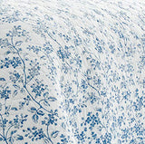 Laura Ashley Home - Queen Quilt Set, Reversible Cotton Bedding with Matching Shams, Pre-Washed Home Decor for Added Softness (Flora Blue, Queen) Laura Ashley