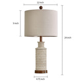 BOBOMOMO 24'' Farmhouse Table Lamp Set of 2 for Bedroom Living Room Vintage Rustic Traditional Nightstand Bedside Lamps BOBOMOMO