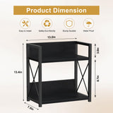 Giikin Countertop Organizer, 2 Tier Coffee Station Organizer for Desktop, Wood Counter Shelf Spice Rack for Kitchen (Black, M) Giikin