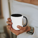 MR.R 11oz Sublimation Blank Coffee Mugs,Cup Blank White Mug Cup with Black Color Mug Inner and Handle,Set of 2 MR.R