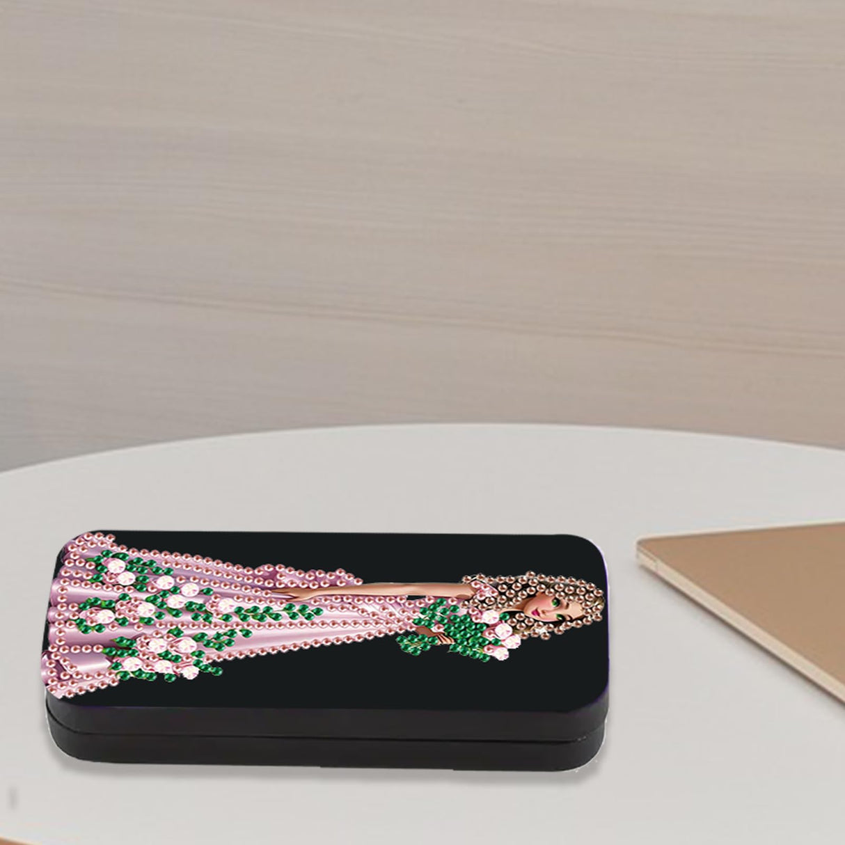 JISHSHAY Diamond Art Glasses Case Diamond Painting Sunglasses Case Diamond Art Kits for Adults Eyeglass Case Gem Art Eyeglass Holder Gem Painting Sunglass Organizer, 6.3×2.67×1.3in, Flower Fairy JISHSHAY