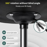 BFTOU Black Square Swivel Stool with Wheel for Work SPA Shop Massage Height-Adjustable and Cost-Effective Rolling Stool Chair with Back BFTOU