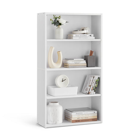 VASAGLE CUSTOS Collection - Bookshelf, 4-Tier Bookcase, Book Shelf, Open Storage Shelf, 9.4 x 23.6 x 42.4 Inches, for Living Room, Home Office, Dinning Room, Cloud White ULBC164T14 VASAGLE