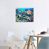 Paint by Numbers for Adults Turtle and Coral Reef in The Red Sea, Marine Animal Underwater World Paint by Number Kit on Canvas for Beginners, Oil Painting Set 16x20 Inch Rebotipy
