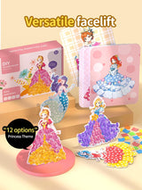 WangCow 12 Pcs Poke in Art Princess Dress up Cards, Mess-Free-Fun Creative Event for Kids，DIY Fabric Poking Craft Kit for Children，Gifts for Girls & Boys Ages 3, 4, 5, 6, 7, 8, 9 WangCow