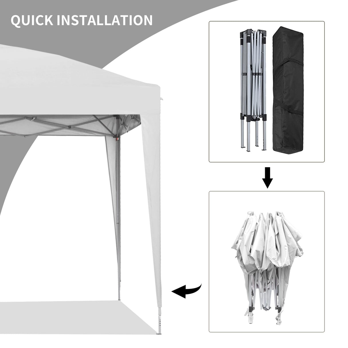 GDY 10'x10' Pop Up Canopy Tent, Outdoor Canopy Tent, Commercial Instant Gazebos, Portable Shelter Canopies, for Patio/Outdoor/Wedding Parties and Events, (White) GDY