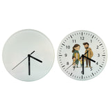 QOMOLANGMA 20pcs Sublimation Blanks with Clock 7.8 in Round Glass Photo Picture Frame Sublimation Blank Glass Photo Frame with Clock Glossy QOMOLANGMA