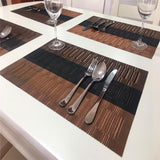 PIGCHCY Placemats,Durable Placemats for Dining Table,Washable Woven Vinyl Kitchen Placemats Set of 4 (Brown) PIGCHCY