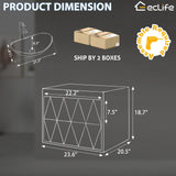 eclife 24" Bathroom Vanities Cabinet with Sink Combo, Wall Mounted Floating Cabinet w/Decor Lines, White Boat Ceramic Vessel Sink W/ORB Water Save Faucet & Pop Up Drain, Black eclife