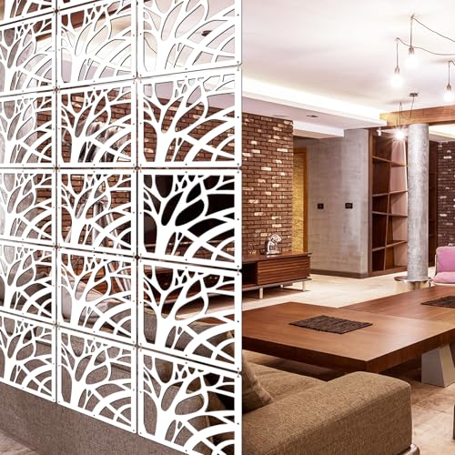 Lchen Hanging Room Divider Panel, 10 Pieces Wall Divider Room Partition Wood-Plastic Thick Panel Screen Home Office Decoration(XS-S-10Panels) Lchen