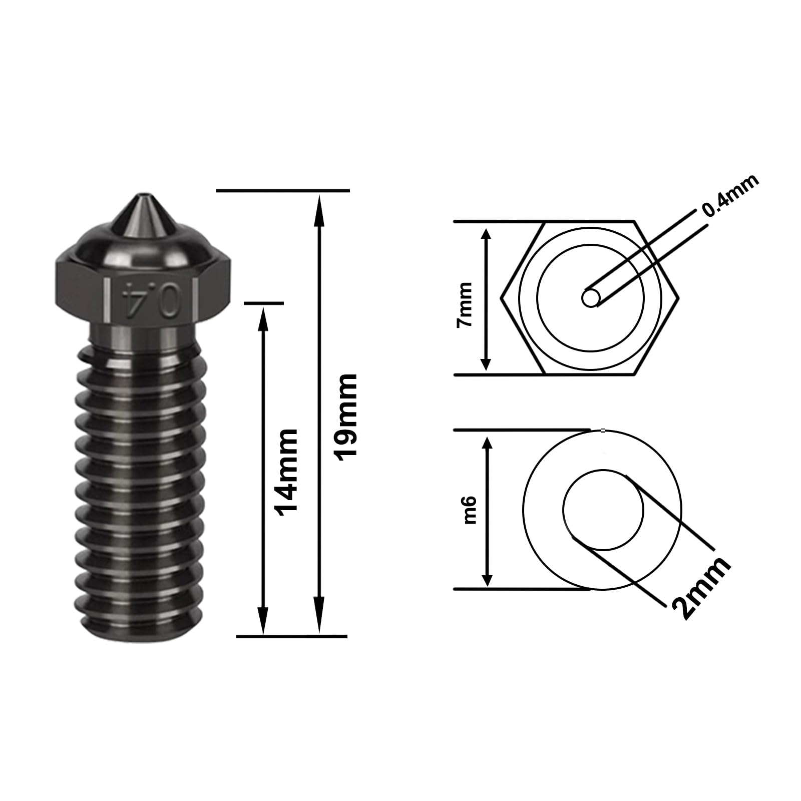 TMYPN 10PCS Volcano Hardened Steel Nozzle Kit for QIDI X-Max 3 / Q1 Pro/X-Plus 3 / X-Smart 3 3D Printer (0.4mm Nozzles*10, Cleaning Needles*5，Curved Tweezer*1) - WoodArtSupply