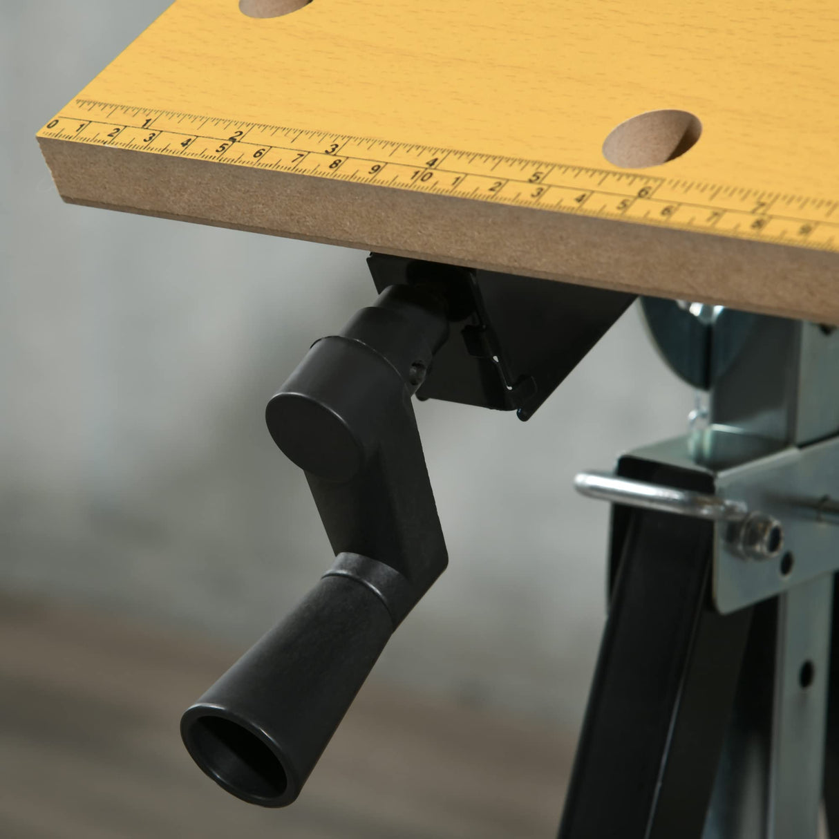 HOMCOM Work Bench Tool Stand with Adjustable Height and Angle, Carpenter Saw Table with 4 Clamps, Steel Frame, 220lbs Capacity HOMCOM