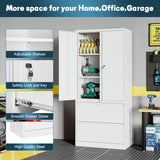 AFAIF Metal File Cabinets, Lateral Filing Cabinet with 2 Drawers, 71" H File Caninet for Home Office, Office Storage Caninets with Adjustable Shelves for Letter/Legal / A4 - Assembly Required AFAIF