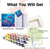 WEMEON Sea Turtle Paint by Numbers Kit for Kids with Framed- Easy Paint by Numbers Kit for Kids Age 4-12, Simple Painting Paint by Numbers for Gift Home Wall Decor(10x10Inch) WEMEON