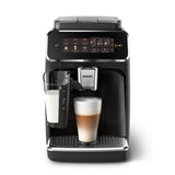 PHILIPS Series 3300 Fully Automatic Espresso Machine - 6 Hot & Iced Drinks, LatteGo Milk System, 40% Quieter SilentBrew, Ceramic Grinder, Aquaclean Filter, Glossy Black (EP3341/50) PHILIPS