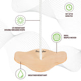 Swurfer Swift - Maple Wood Disc Swing for Kids Ages 4 and Up, Holds up to 150 Pounds - Includes 18" Curved Seat Swing with Heavy Duty Braided Rope, Brown Swurfer