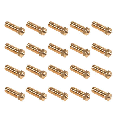 20PCS 3D Brass Volcano Nozzle M6 Thread Nozzles 0.4mm M6 Printed Head for 1.75mm Filament 3D Printer Parts Volcano Heater Block J-Head Hotend Extruder - WoodArtSupply