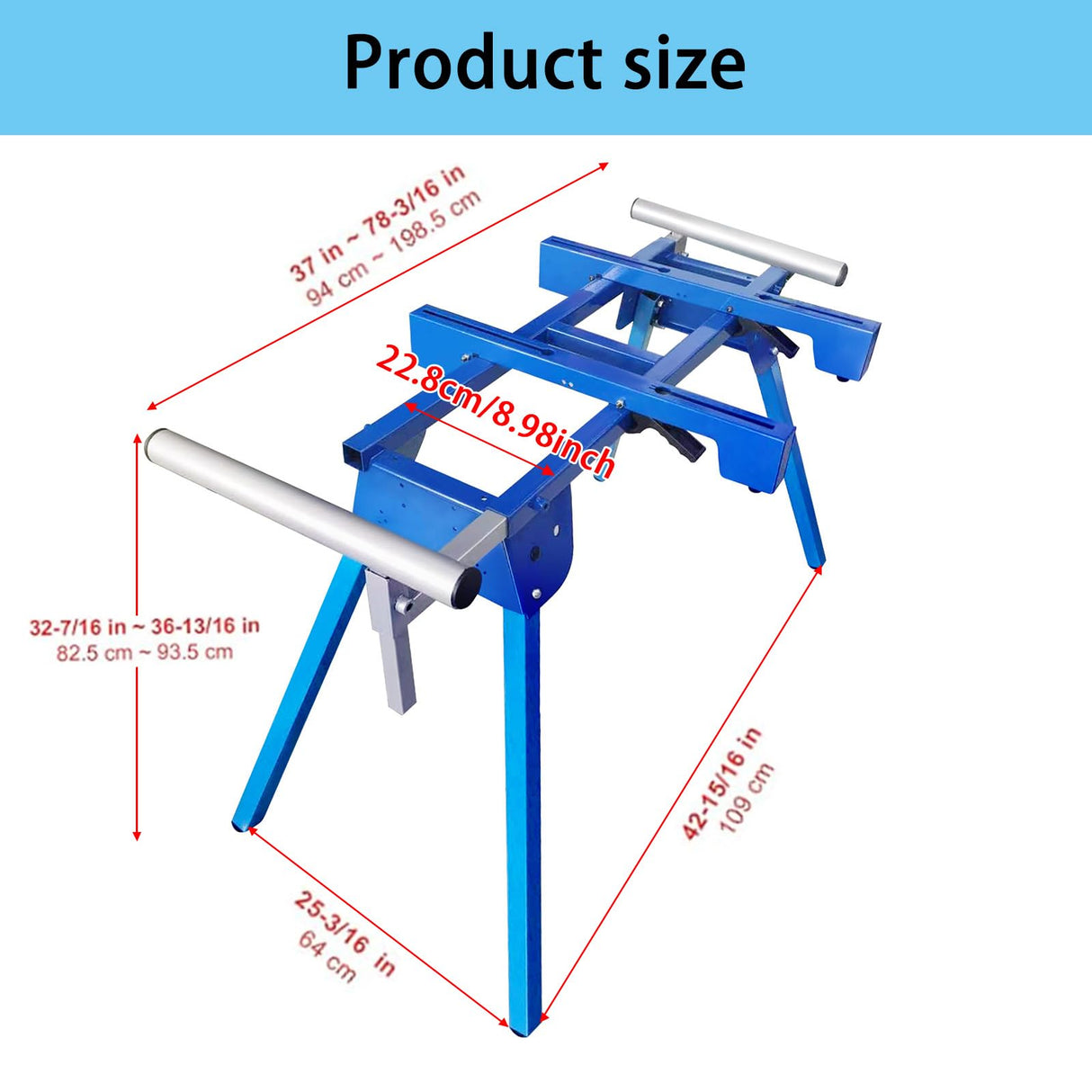Gabasinover Heavy Duty Steel Construction Miter saw stand secure and portable workstation Compatible With any other Brand's Miter Saw Carpenters Contractors and DIY Chose Blue Blued Gabasinover
