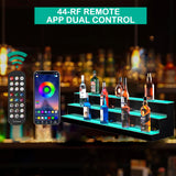 MESAILUP 60 Inch Detachable LED Lighted Liquor Bottle Display 3 Step Illuminated Bottle Shelf 3 Tier Home Bar Drinks Commercial Lighting Shelves with Remote Control (3 Tier, 60 inch) MESAILUP