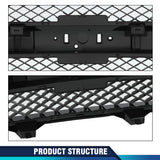 PIT66 Front Grille Grill Textured Black Compatible with Chevy Silverado 1500 LS LT LTZ WT 2007-2013 /Silverado 1500 Hybrid 2009-2013/ Silverado 1500 XFE 2010-2013 GM1200578 25810706 PIT66