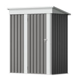 Flamaker Storage Shed Waterproof Metal Garden Shed with Lockable Door Utility Tool Shed Outdoor Storage for Backyard, Patio and Lawn (5 x 3 FT, Grey) Flamaker