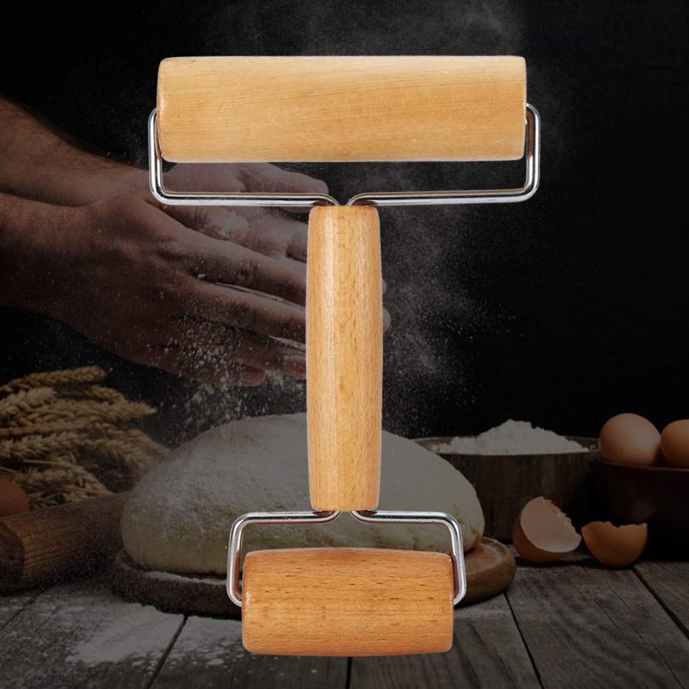 Watris Veiyi Small Rolling Pin, Wooden Dough Roller, Non-Stick Pizza Roller, Dough Baker Roller Set for Home Kitchen Baking Cooking(4.13in, 2.36in)… Watris Veiyi