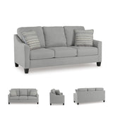 Signature Design by Ashley Adlai Casual 2-in-1 Queen Sofa Sleeper with Folding Memory Foam Mattress and 2 Toss Pillows, Light Gray Signature Design by Ashley