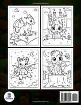 Cute Dragon Coloring Book for Kids and Adults: 50 Fun and Magical Dragon Designs for Creative Expression and Stress Relief WoodArtSupply