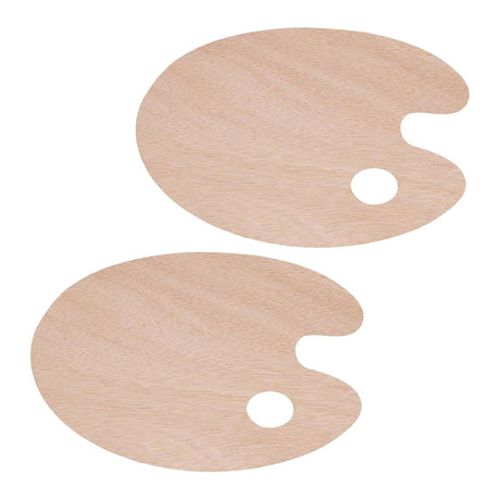 Wooden Paint Palette for Oil Painting, 2 PCS Oval Paint Tray Palettes for Acrylic Paint, Watercolor Paint Palette for Artist, Art Palette LUUDYOTU