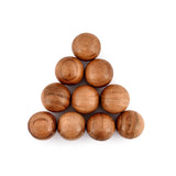 BHAVATU Acacia Wood Decorative Ball Set of 10 for Centerpiece or Individual Use Ideal for Use in Tray Bowl or Basket Décor (2" x 2" x 2") BHAVATU