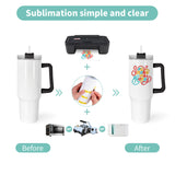 Icesip 40 oz Sublimation Tumblers 40 Pack with 5 Color Handle Lid and Straw Stainless Steel Double Wall Vacuum Insulated Travel Mug Cup Bulk Blank for DIY Gift Icesip