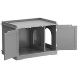 ZENY Cat Litter Box Enclosure, Cat Litter Box Furniture Hidden, Wooden Cat Litter Cabinet with Divider, Modern Cat Washroom Storage Bench，Fit Most of Litter Box, Gray ZENY