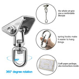 Gelury Hammock Hanging Kit with Swing Chain, 1000lbs Capacity Hanging Hooks Heavy Duty 360° Swivel for Yoga, Chair, Tree, Indoor & Outdoor Gym Gelury