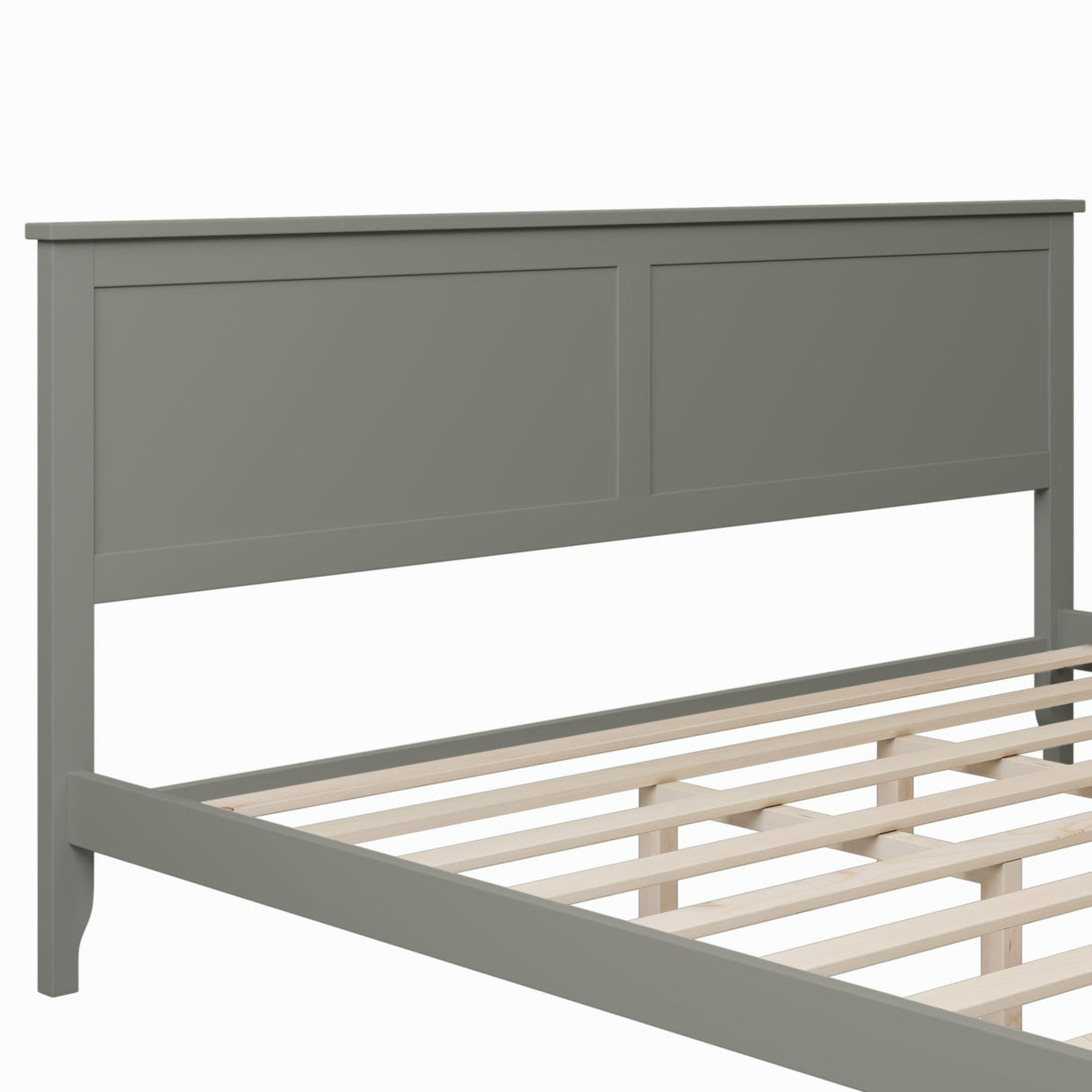 Harper & Bright Designs King Size Platform Bed Frame with headboard/Solid Wood Foundation with Wood Slat Support/No Box Spring Needed/Easy Assembly, Rustic Pine - Gray Harper & Bright Designs