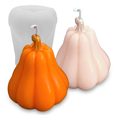 Japleed Pumpkin Candle Molds for Candle Making, Fall Halloween Thanksgiving Ornament Molds, 3D Pumpkin Epoxy Resin Soap Wax Silicone Mold Autumn Chocolate Cake Fondant Dessert Mould (Pear)