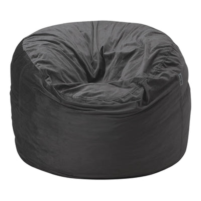 HABUTWAY Bean Bag Chair 3Ft Luxurious Velvet Ultra Soft Fur with High Rebound Memory Foam Bean Bag Chairs for Adults Plush Lazy Sofa with Fluffy Removable Sponge 3' (Grey)