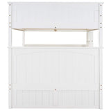 SOFTSEA Wooden Bunk Bed Full Over Full with Trundle for 3, Divided Into Two Separate Full Beds, White SOFTSEA