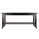 Winsome Genoa Rectangular Coffee Table with Glass Top And Shelf, Espresso Winsome
