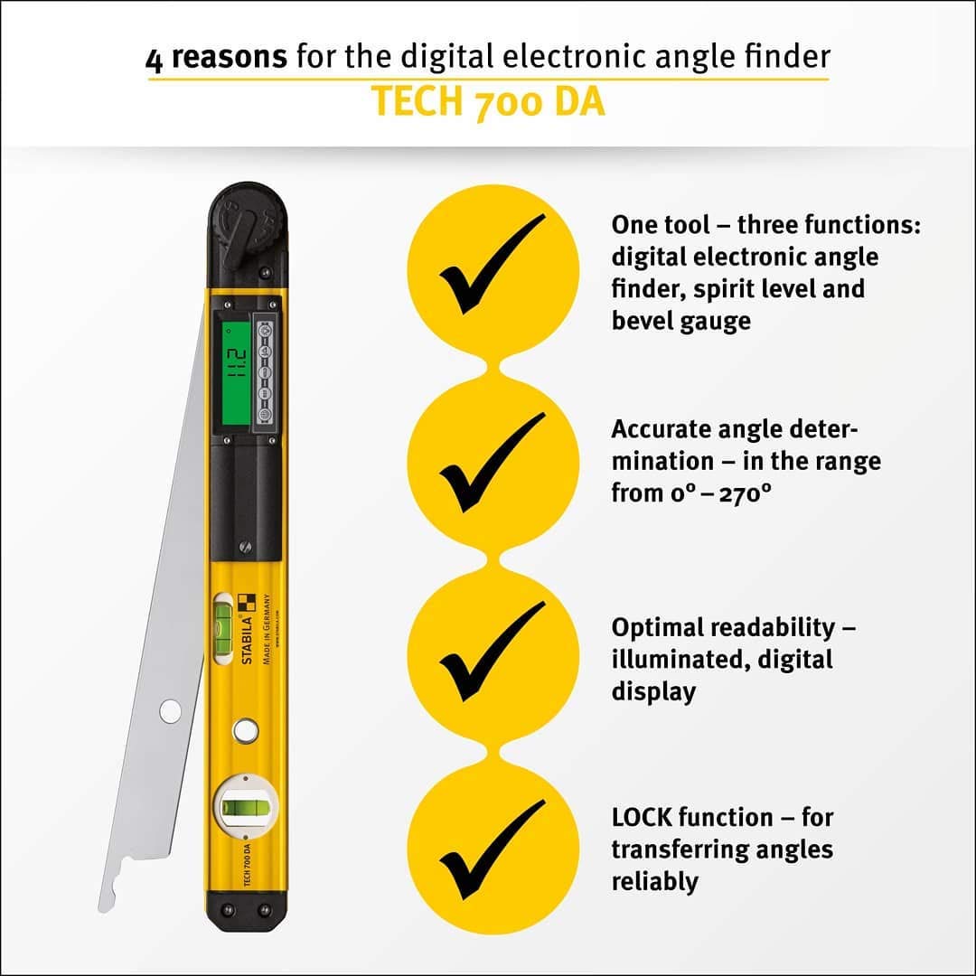 STABILA 39018 Digital Angle Measurer 18" - WoodArtSupply