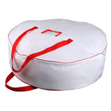 36" Christmas Wreath Storage Container Bag - Christmas Extra Large Garland Wreath Storage Container - Reinforced Wide Heavy Duty Handle & Double Sleek Zipper - Protect Your Party Decorations- White TQS