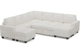 Belffin Oversized Sofa Bed Modular Sectional Sleeper Sofa with Pull Out Bed L Shaped Couch with Storage Chaise White Couch Belffin