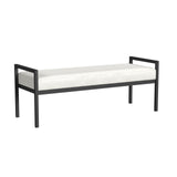 HomePop Modern Metal Bench|Bench for Living Room & Bedroom | Decorative Home Furniture - Cream Boucle HomePop