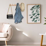 KYSMOTIC Modern Wood Coat and Hat Rack - Wall Mounted - 6 Peg Hooks - Stylish, Natural, Smooth KYSMOTIC