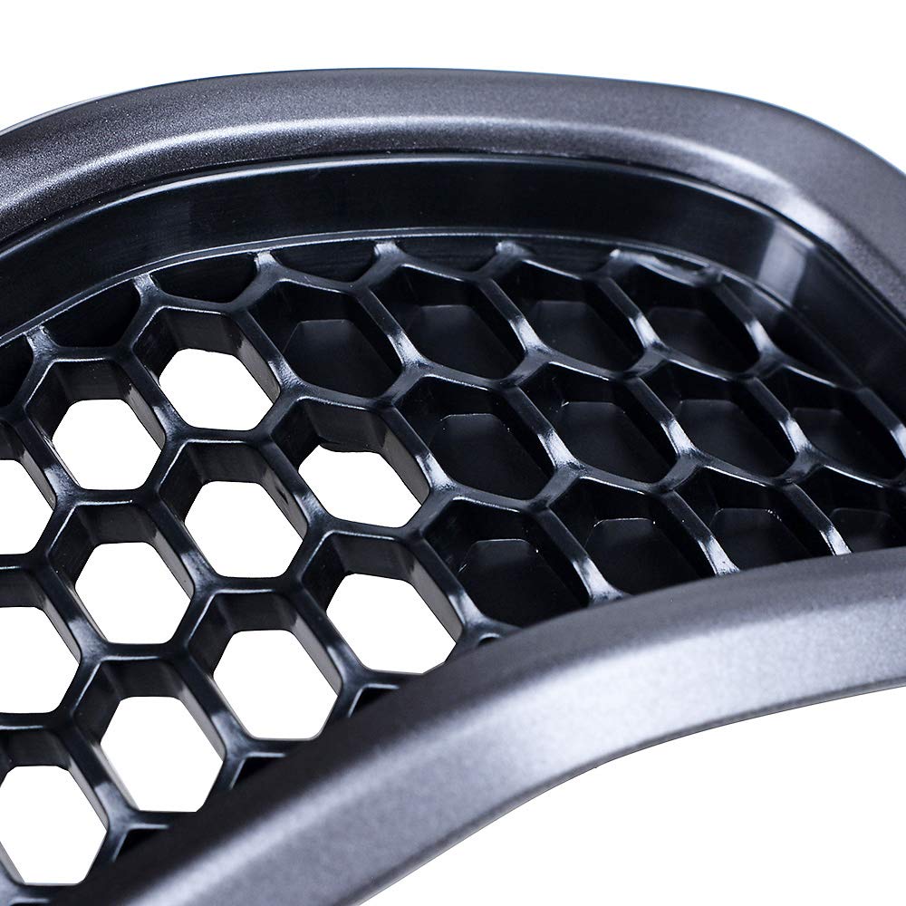 Astra Depot 7pcs Matte Black Mesh Honeycomb with Retro Gray Dark Ring Front Grille Grill Inserts Covers Compatible with 2014-2018 Jeep Cherokee Astra Depot