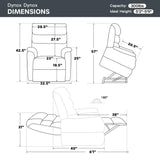 DYNOX 350 LBS Power Lift Recliner Chair for Elderly, Medium Size Dual Motor Lay Flat Infinite Positions Recliner with Heat & Massage (9188, Genuine Leather, Dark Blue) DYNOX