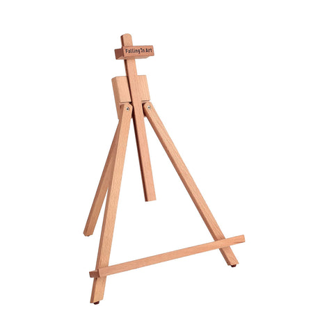 Falling in Art Beechwood 25" Tabletop Easel Display Stand for Painting - Holding Canvas Up to 22 1/2 Inches High, A-Frame Artist Tripod with Rubber Feet, Portable Photo and Sign Holder Falling in Art
